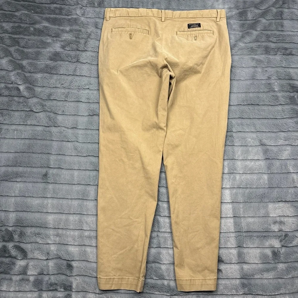 Banana Republic Mason Chino Mens 33x30 Tan Khaki Athletic Tapered Stretch Pants